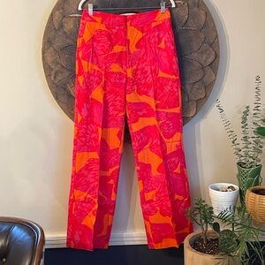 Scoop Floral High Waist Pleated Wide Leg Pants NWOT